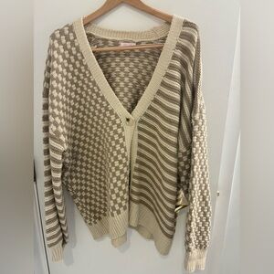Pink Lily Beige and Cream Cardigan XXL
